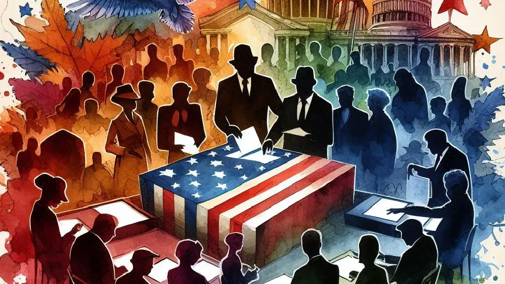 people voting collage