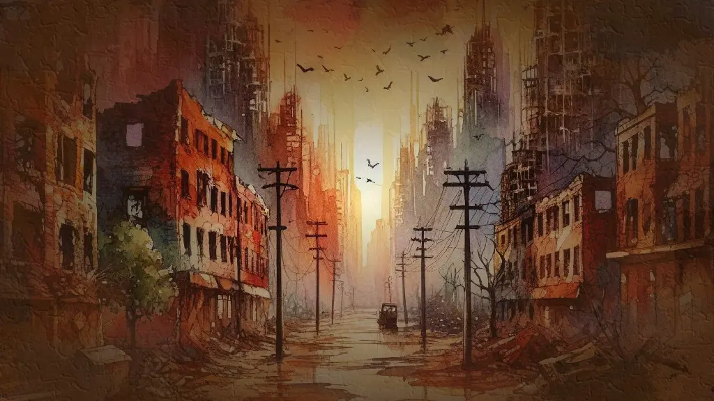 abandoned city illustration